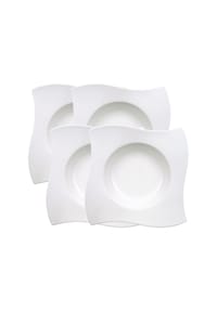 Villeroy & Boch Pastateller NewWave 28 x 28 cm 4er Set weiß - NEWWAVE - weiß