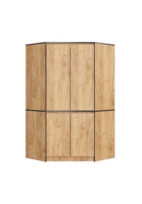 Akord - Eckkleiderschrank S100 mit 4 Türen und 6 Einlegeböden - artisan-eiche