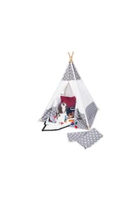 Pinolino® - Tipi Kinderzelt „Jakara“, gemütliches Spiel- & Lesezelt mit Holzstangen - 