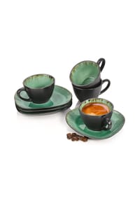 SÄNGER Steingut Geschirrserie Palm Beach - Palm Beach - Türkis - Eierbecher Set 4-teilig