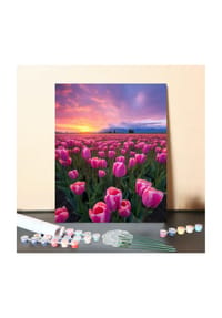 ARTNANAS - ARTNANAS DIY Malen nach Zahlen Set-"Tulpen im Abendrot" ohne Rahmen in 40*50CM - 