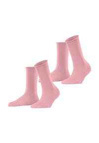 ESPRIT - Basic Socken, Rollrand, 2er-Pack, für Damen - 8402 FLAMINGO