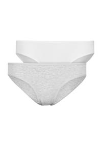 SNOCKS - Basic Slips, 2er-Pack, für Damen - 246 GREY/WHITE