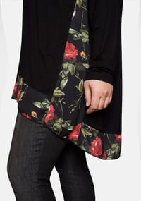 sheego by JoeBrowns Longshirt mit floral bedruckten Einsätzen | GALERIA