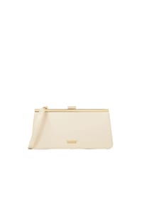 Kazar - Elegante Handtasche mit Metallrahmen - Creme