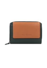 GREEN BURRY Nappa - Nappa Geldbörse RFID Schutz Leder 14 cm - black-tan