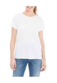 QUEEN KEROSIN - T-Shirt weich fließender Viskose-Mix - nude