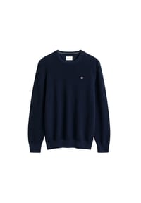 GANT - Herren Stirckpullover mit Rundhals - Micro Textured Cotton C-Neck, Baumwolle - Beige