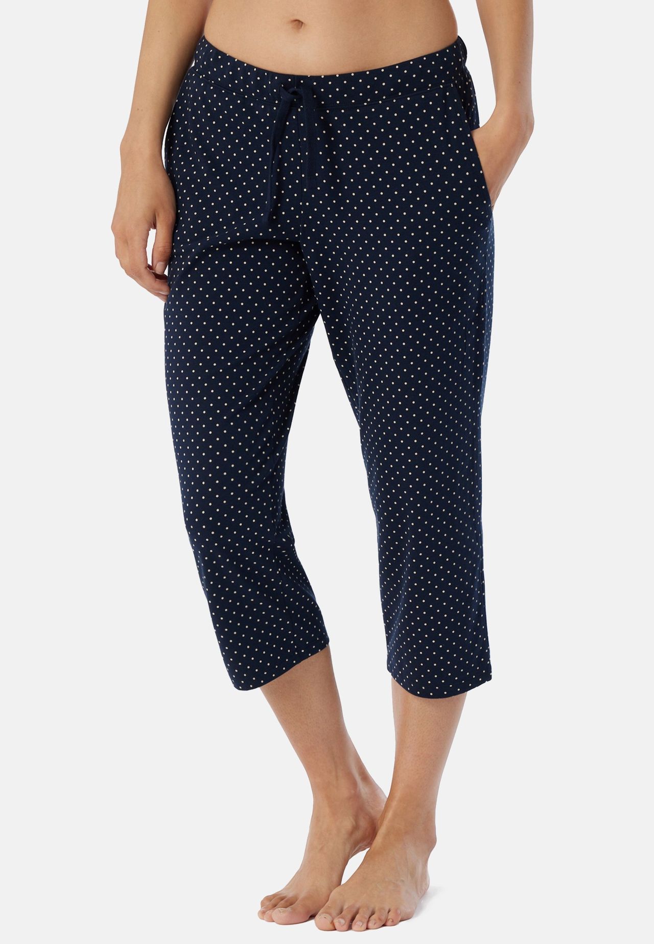 Schiesser Mix+Relax Schlafanzughose, 3/4-LäNge, Tunnelzug, FüR Damen, Blau, 38