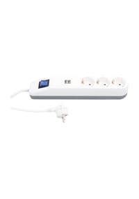 REV RITTER - Steckdosenleiste "ICE-Line", 3-fach, mit Schalter, 2x USB, 140 cm - 