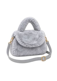 collezione alessandro® - Felltasche Smallfoot aus kuschelweichem Teddy - beige