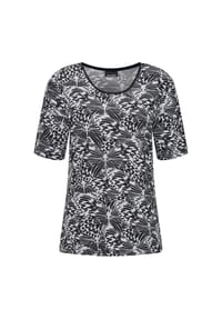 GOLDNER - Cityshirt mit Schmetterlings-Motiv - schwarz / weiß / gemustert