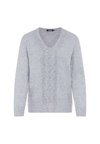 olsen - Pullover mit V-Ausschnitt und langen Ärmeln - Pearl Grey Melange