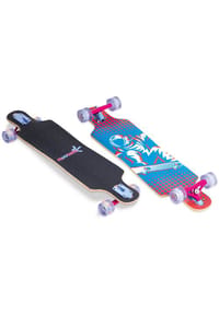 muuwmi - Longboard Compact ABEC 7 Space, mit Leuchtrollen - blau
