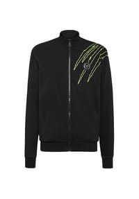 PLEIN SPORT - Sweatjacke SCRATCH - black/yellowfluo