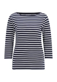 GALERIA - Shirt "Anja", 3/4-Arm, U-Boot-Ausschnitt, für Damen - BLACK/WHITE
