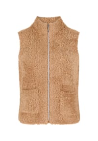 BETTY BARCLAY - Strickweste mit Stehkragen - Beige