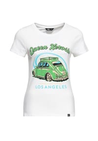 QUEEN KEROSIN - Print-Shirt mit Oldtimer-Print Los Angeles - offwhite
