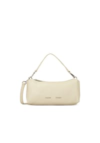 ONE ELEMENT - Längliche Lederhandtasche mit abnehmbaren Riemen - Creme