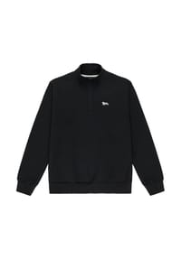 LONSDALE™ - Herren Sweatshirt mit Viertelreißverschluss normale Passform CHISLEHURST - Black/Ecru