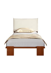 KOMHTOM - Einzelbett 90x200 cm in Dunkelbraun mit Breitere Bettbeine - Braun
