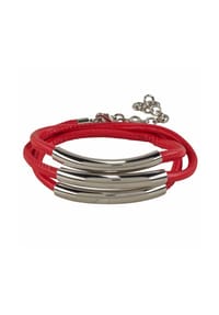 Steuer Modeschmuck - Armband Kunstleder rot Karabiner Sonstiges - rot