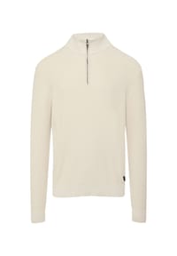 s.Oliver - Strickpullover, Baumwolle, Troyer, für Herren - 0330 WHITE