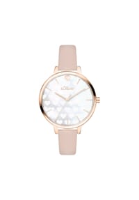 s.Oliver - Uhr - mit Perlmutt- und Herzdetails auf dem Zifferblatt - rosa