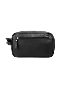 BODENSCHATZ - Kulturtasche Echt Leder - schwarz