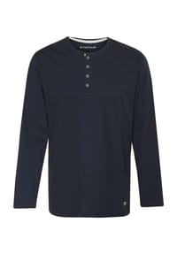 TOM TAILOR - Mix It Up! Loungewear-Oberteil, Henley-Ausschnitt, Baumwolle, für Herren - 630 NAVY