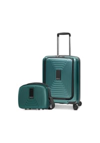REDOLZ Essentials 14 - Essentials 14 Kofferset 2 tlg. Kabinentrolley mit Dehnfalte + Beautycase - aubergine metallic