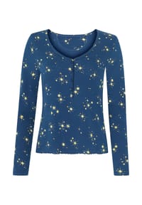 JOCKEY® - Schlafanzug-Oberteil Pointelle, Henley-Ausschnitt, für Damen - 886 TWINKLE STAR
