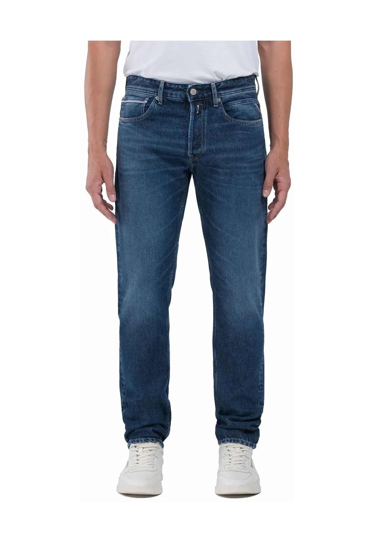 Replay Herren Stoned Blue Jeans Grover Straight Fit, Gr. 32/34 - Bild 5