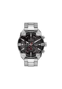 DIESEL® SPIKED - Diesel Herrenuhr Spiked Chronograph Leder schwarz, DZ4703 - Blau