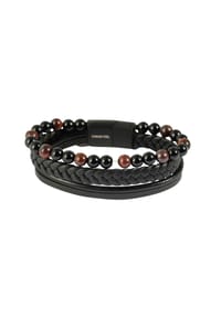 Adelia's - Adelia's Herren Armband aus Edelstahl mit Onyx - rot