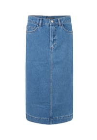 freshlions - Jeansrock Moni mit stilvollem Beinschlitz - dark blue