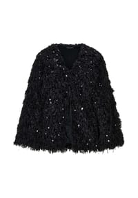 GOLDNER - Jacke in Feder-Optik mit Pailletten - schwarz