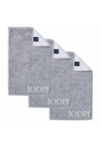 JOOP! - Gästetuch Classic Frottierkollektion, 3er Pack - 30x50 cm, Walkfrottier - Anthrazit