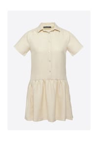 freshlions - Blusenkleid Corin im kurzen Schnitt - beige