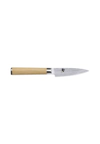 KAI - Officemesser Shun Classic White, Pakkaholzgriff, Damaszenerstahl, Klingenlänge 9 cm - silber