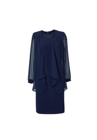 GOLDNER - Kurzgröße:  Kleid mit feinem Chiffonjäckchen - altrosé