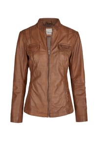 7eleven - Lederjacke SEFELIDA mit Brusttaschen - Cognac