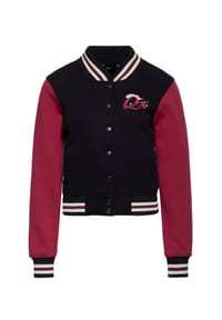 QUEEN KEROSIN - Collegejacke Mit hochwertiger Stickerei im Vintage Comic Design Rebel At Heart - bordeaux