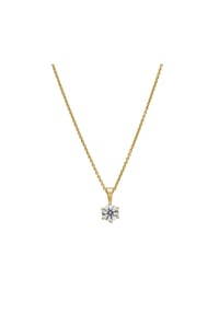 LYOMI - Anhänger mit Kette 585/- Gold 1 Diamant Lab Grown 0,75ct. - gelb