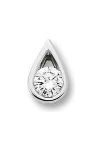 ONE ELEMENT Timeless Diamonds - 0.1 ct  Diamant Brillant Tropfen Anhänger aus 585 Weißgold - silber