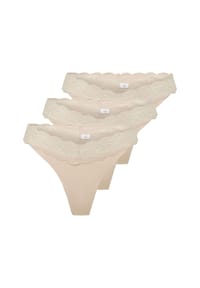 ONLY® - Tanga Chloe Thong im Dreierpack - beige