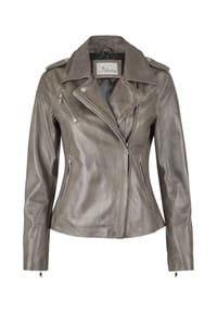 7eleven - Lederjacke SEICONIC mit Schulterriegeln - Grau