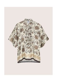 MADELEINE - Sommerbluse mit floralem Muster - wollweiß / braun / multicolor