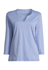 GALERIA - T-Shirt "Sibie", Split-Neck, 3/4-Arm, für Damen - BLACK