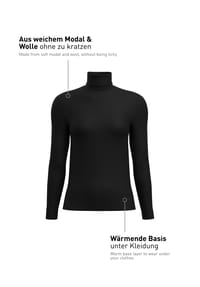 CALIDA - Damen Langarm-Shirt mit Rollkragen Second Skin - autumn bark melé